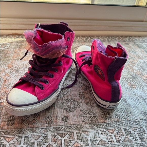 Kids Pink High-Top Sneakers-Size 3-Converse - Picture 6 of 6